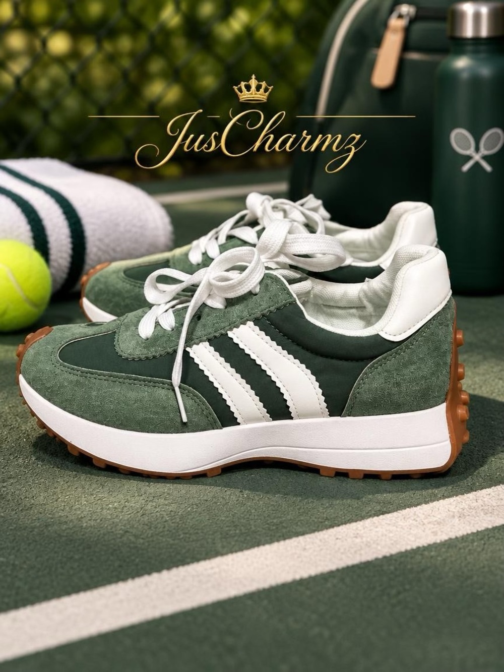 Retro Green Platform Sneakers | Casual Comfort Shoes